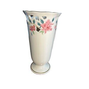 Vintage Lenox 8.5" Porcelain Vase Gold Rimmed